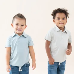 Toddler Short Sleeve Polo in Oat