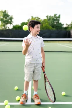 Toddler Short Sleeve Polo in Tennis