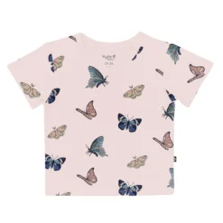 Toddler V-Neck Tee in Blush Butterfly