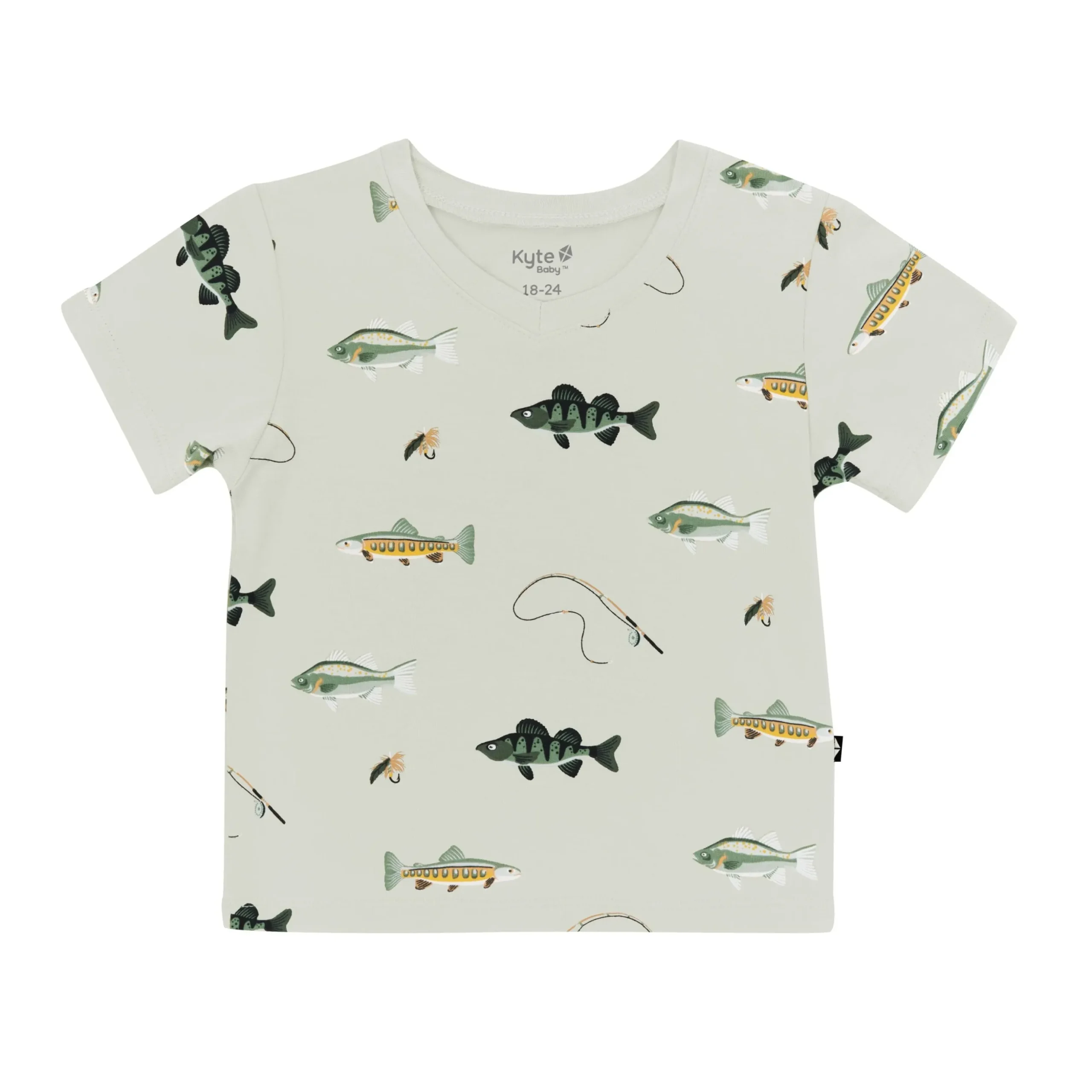 Toddler V-Neck Tee in Fishing