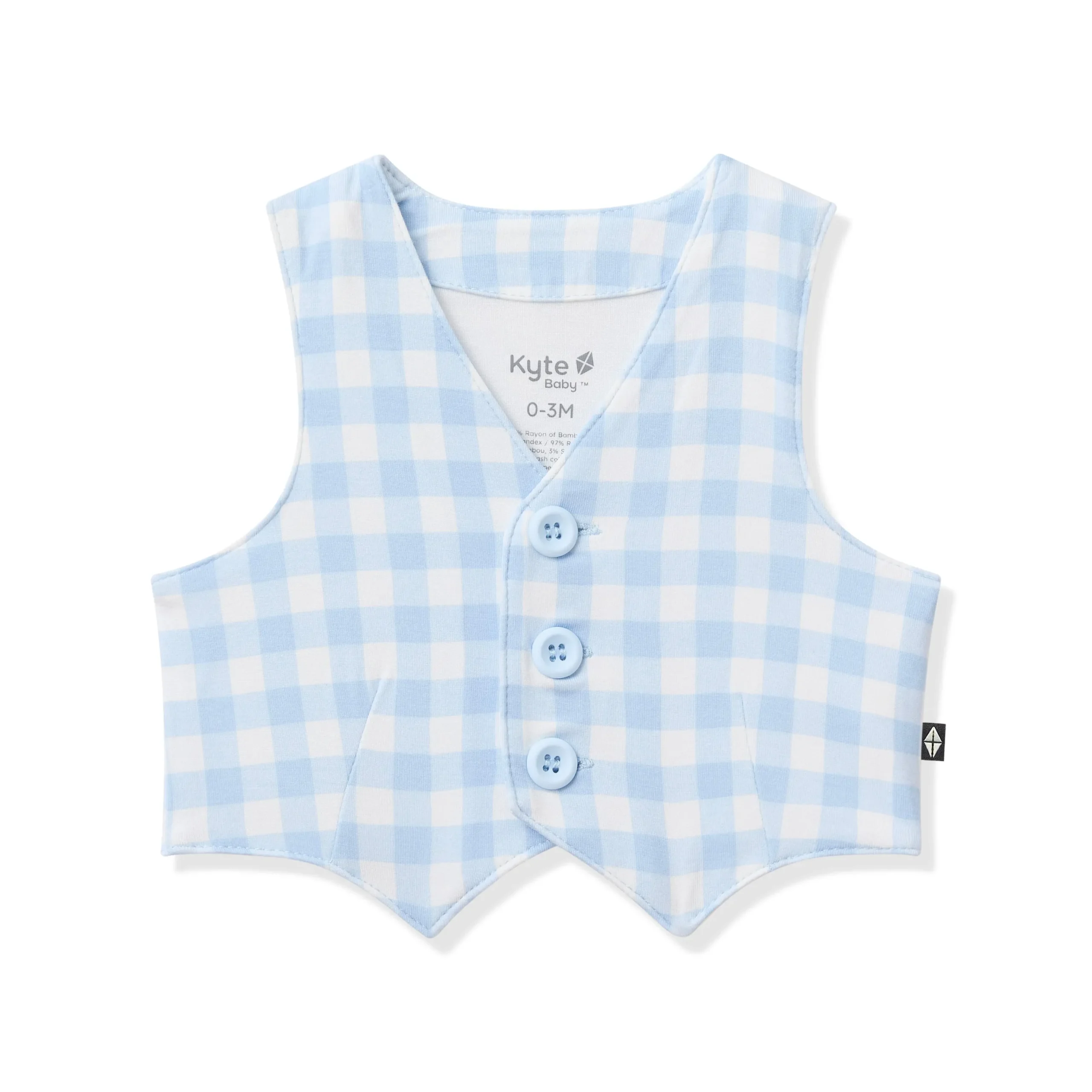 Tuxedo Vest in Gingham Breeze