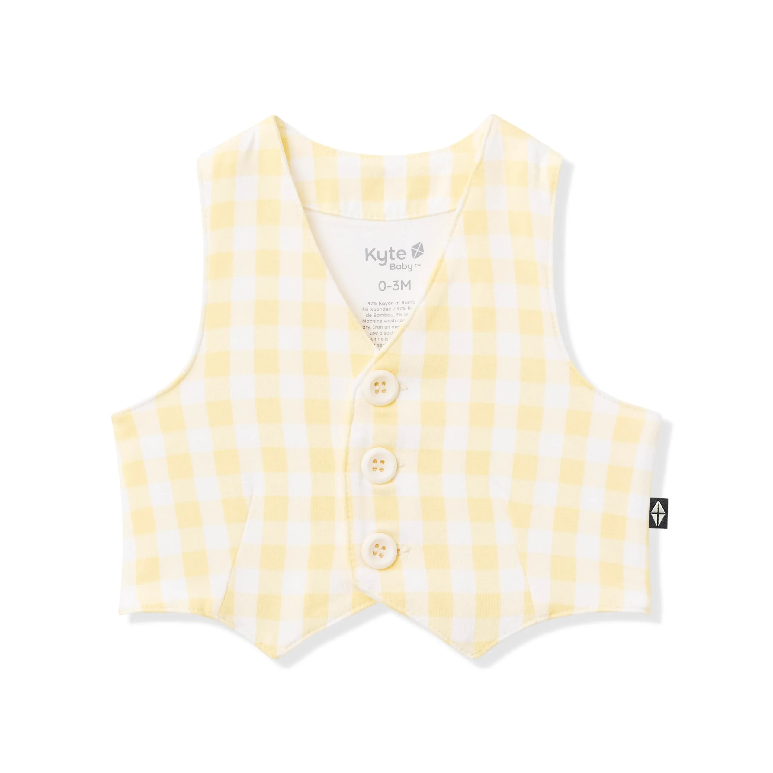 Tuxedo Vest in Gingham Chamomile