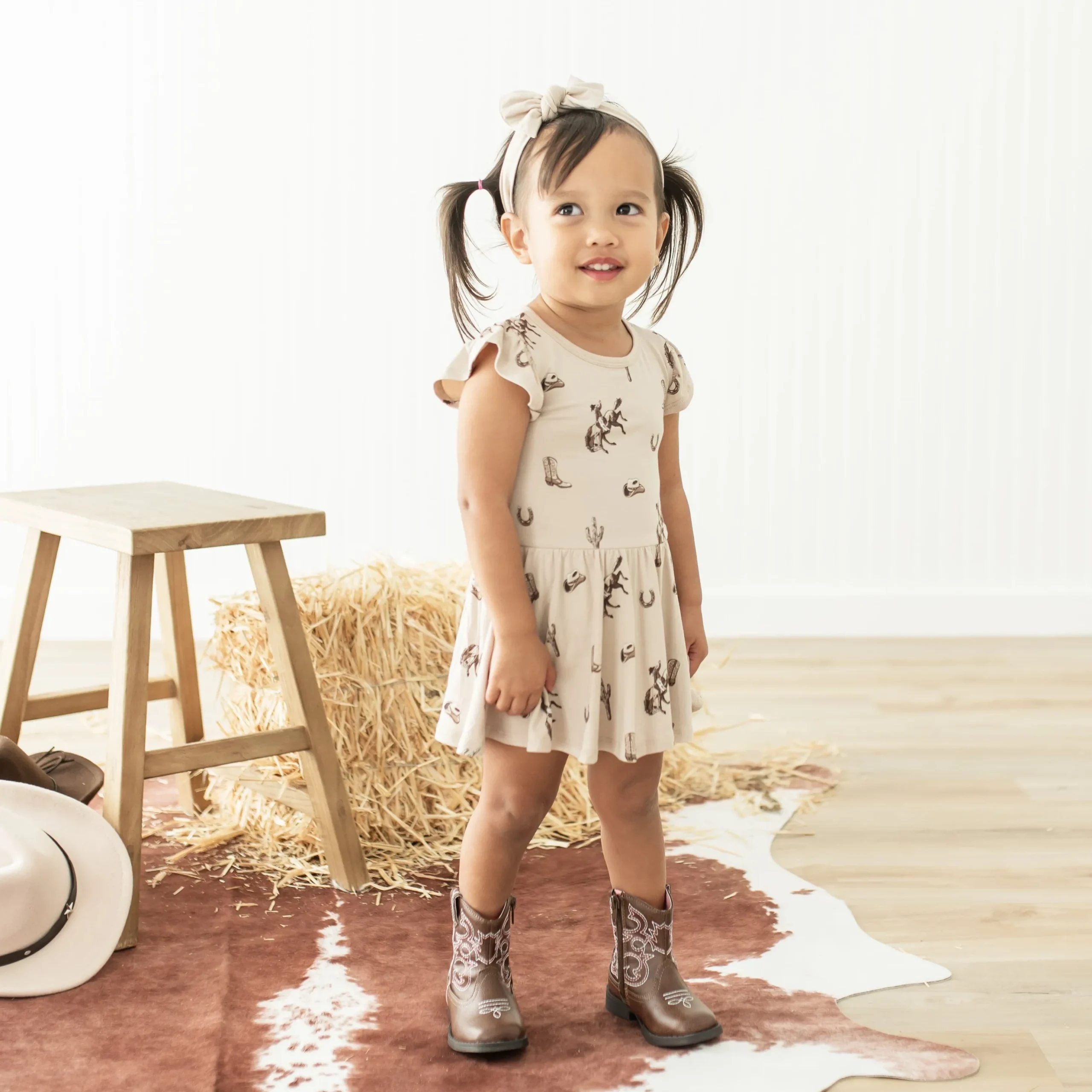 Twirl Bodysuit Dress in Classic Cowboy