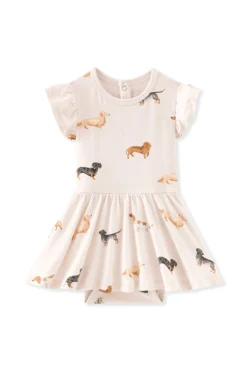 Twirl Bodysuit Dress in Dachshund