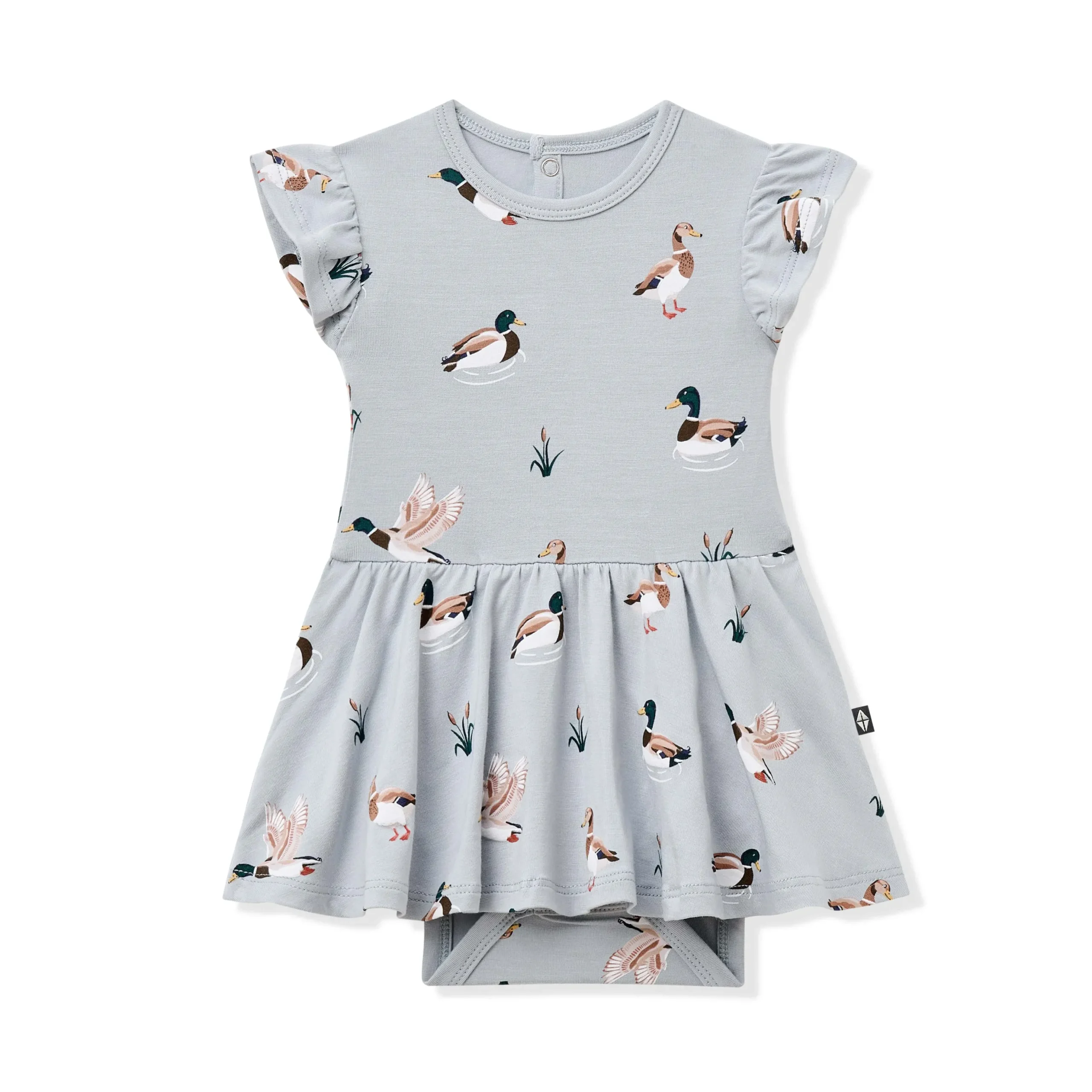 Twirl Bodysuit Dress in Mallard Duck