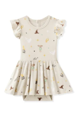 Twirl Bodysuit Dress in Starry Icon