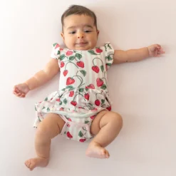 Twirl Bodysuit Dress in Strawberry Fields