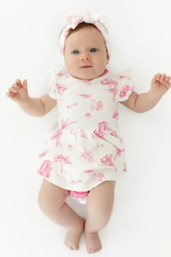 Twirl Bodysuit Dress in Toile Ballet