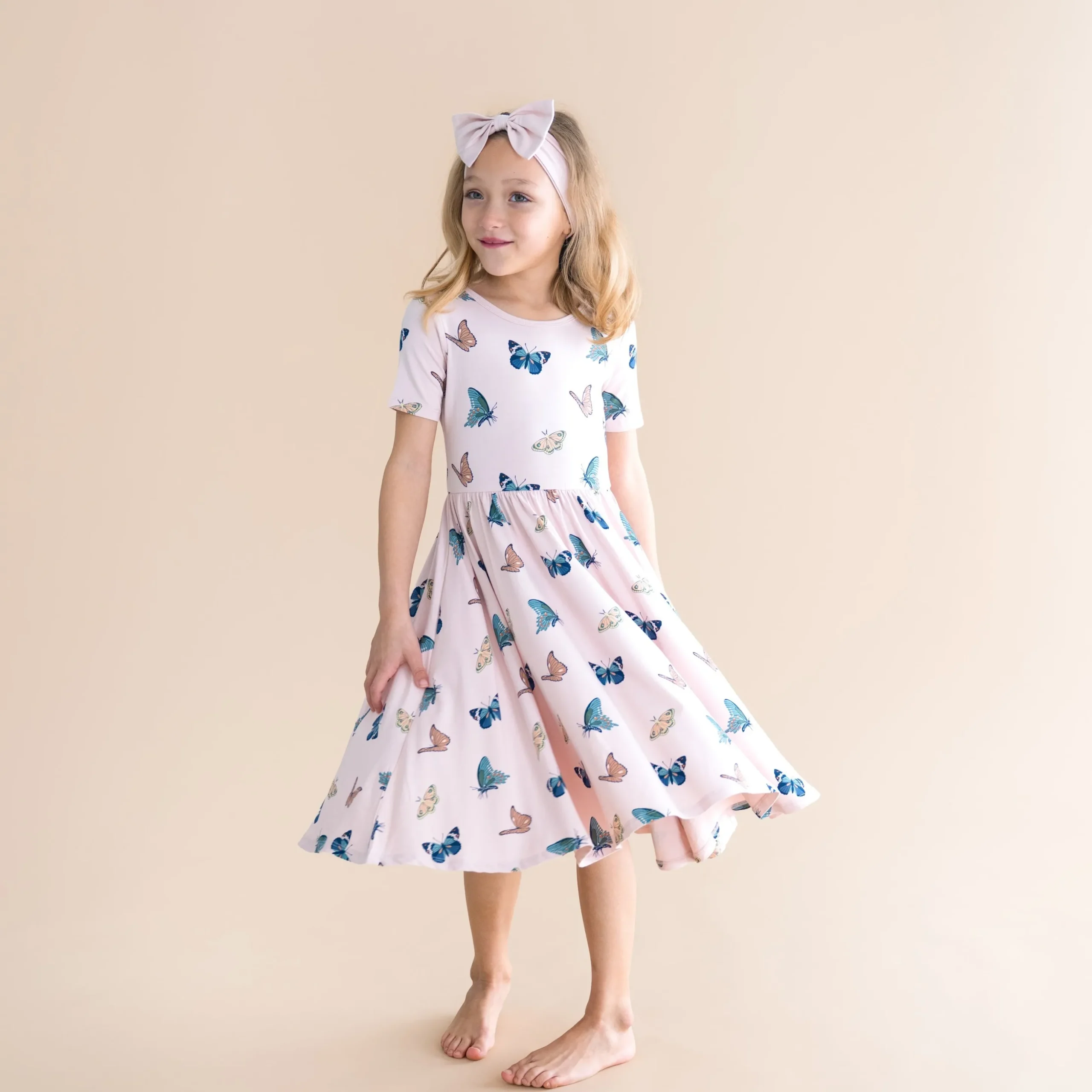Twirl Dress in Blush Butterfly