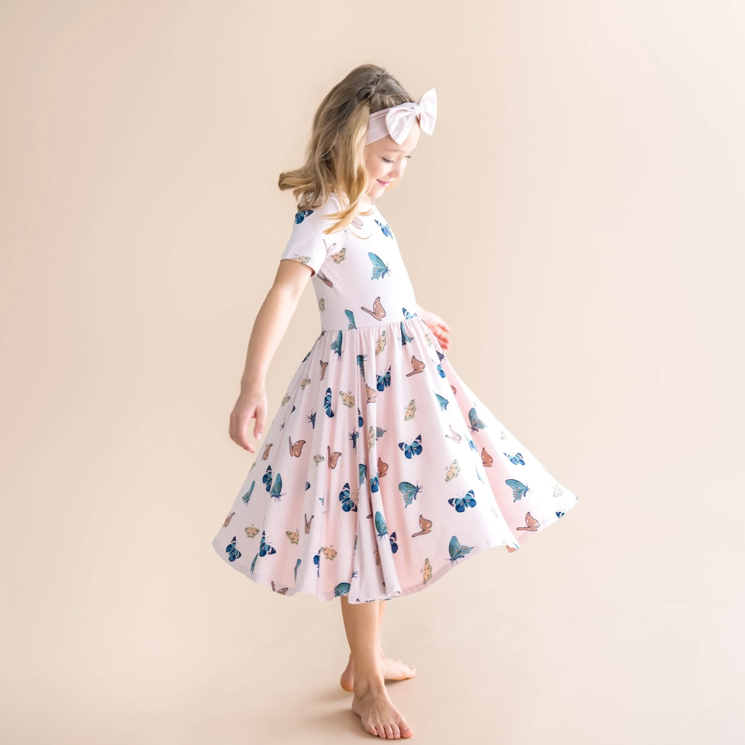 Twirl Dress in Blush Butterfly