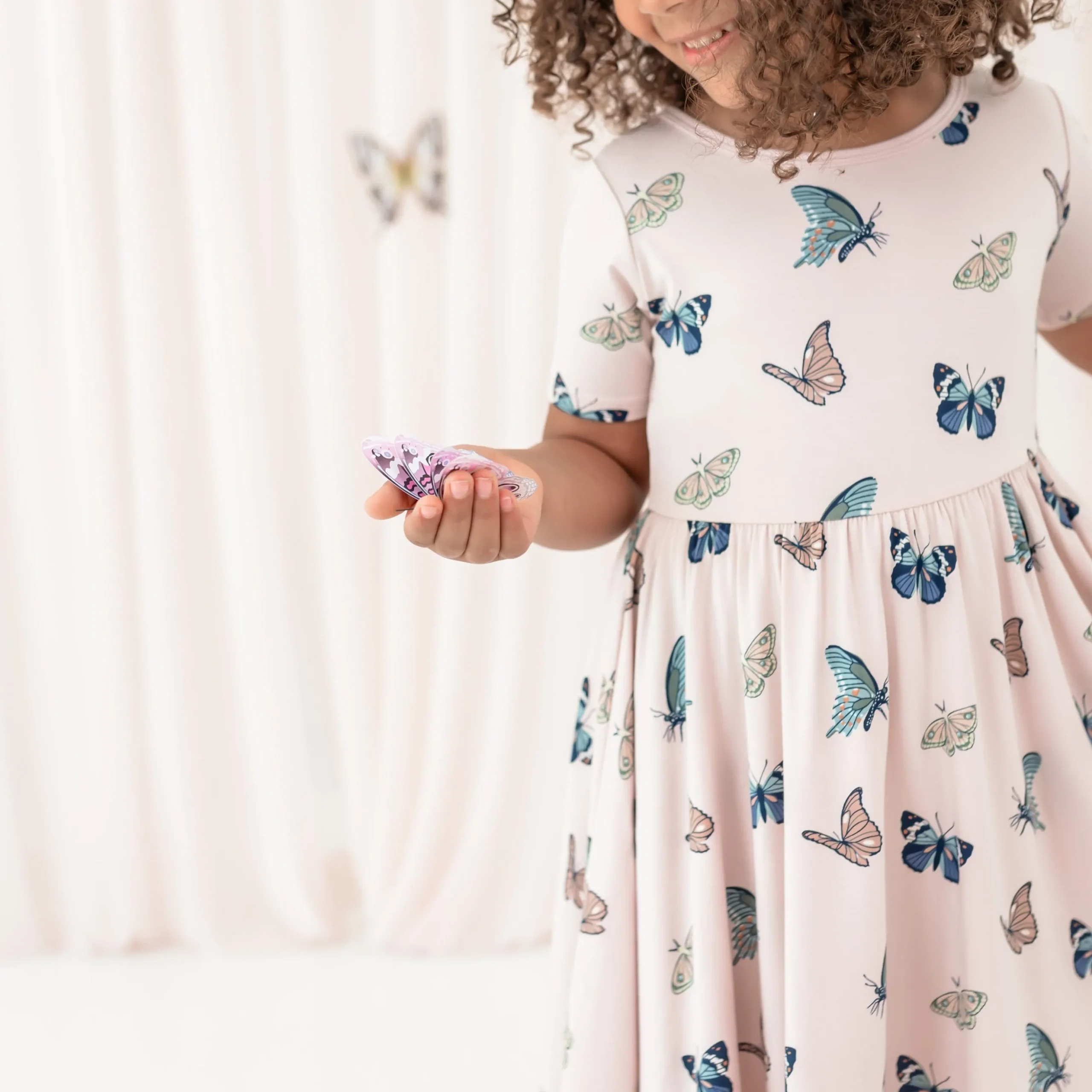 Twirl Dress in Blush Butterfly