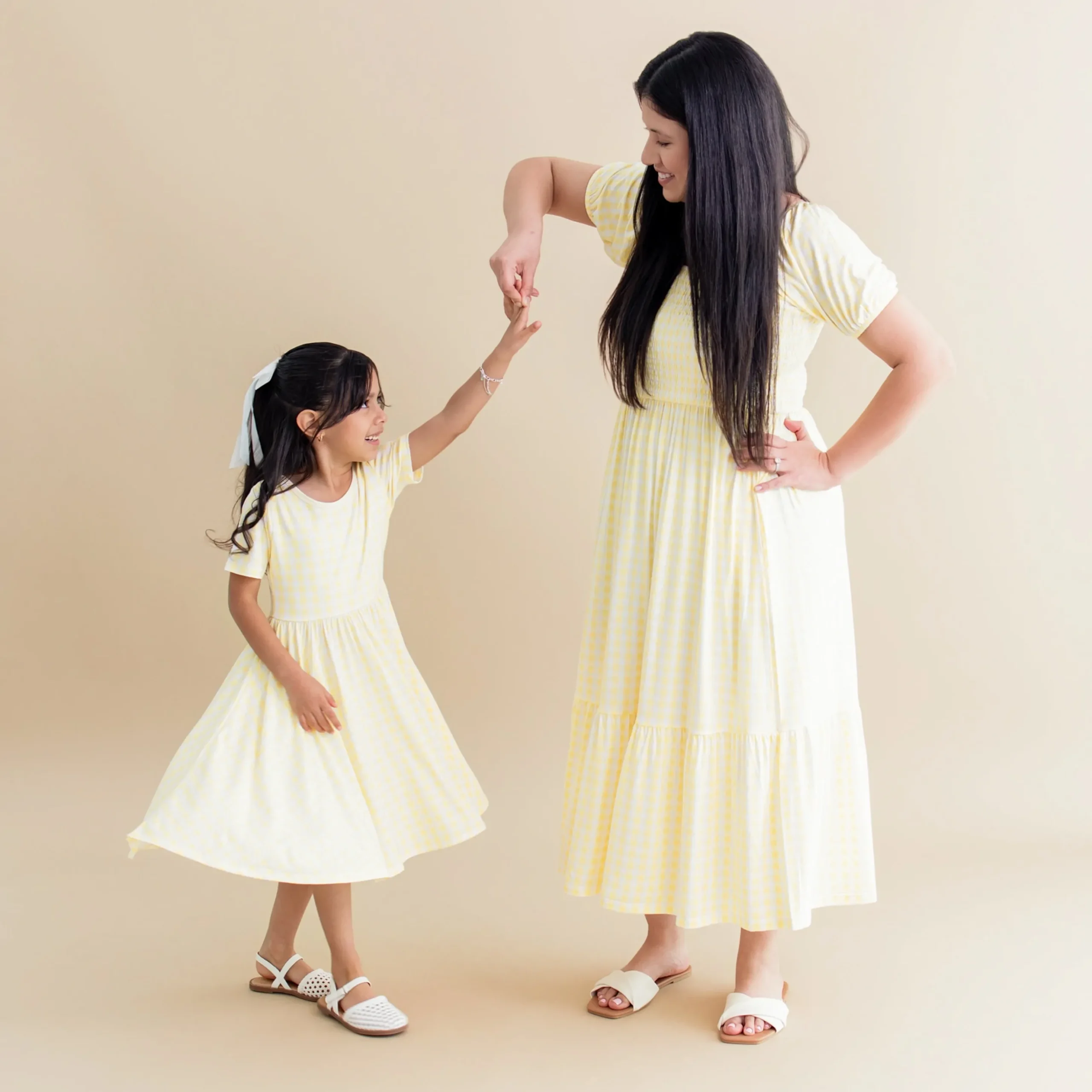 Twirl Dress in Gingham Chamomile