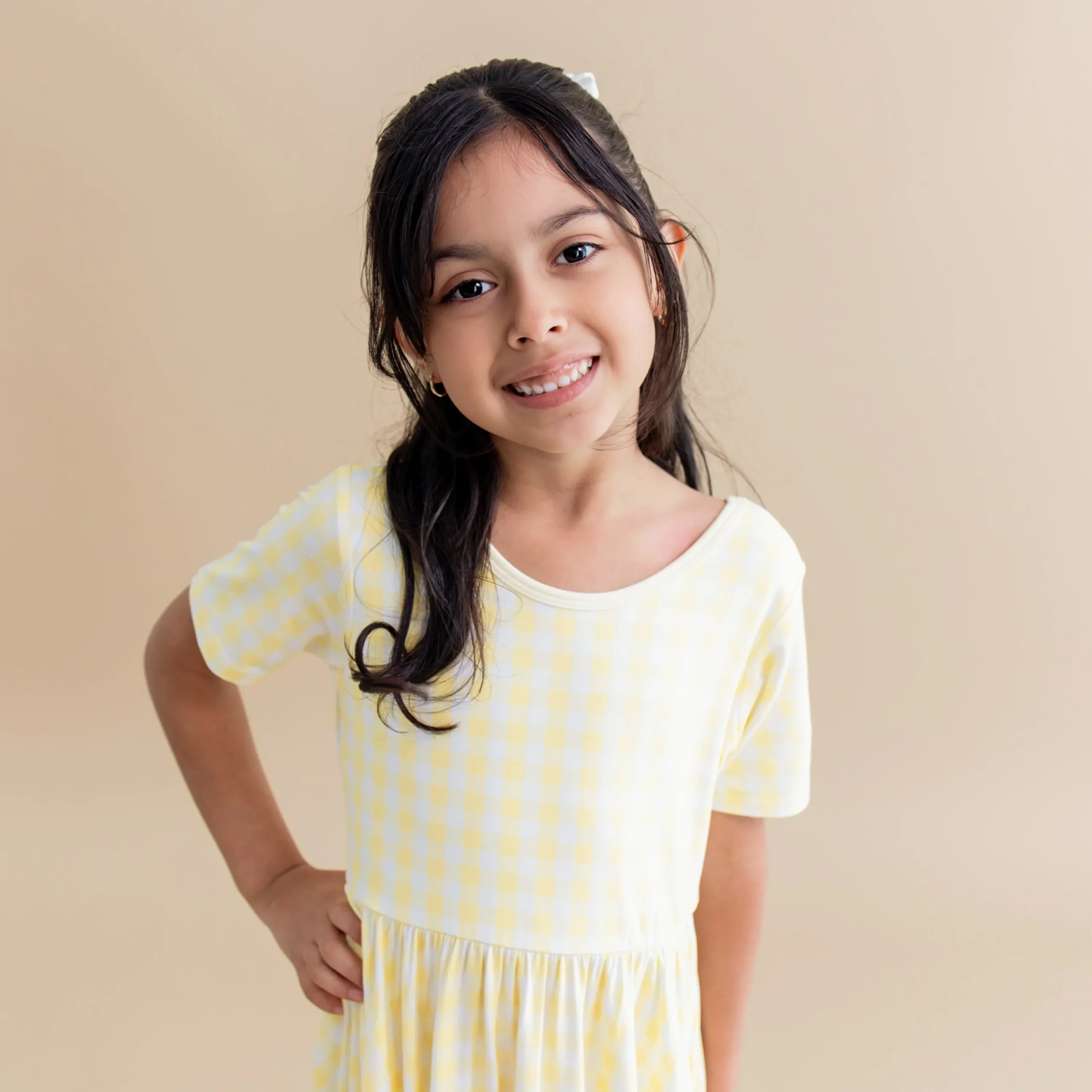 Twirl Dress in Gingham Chamomile