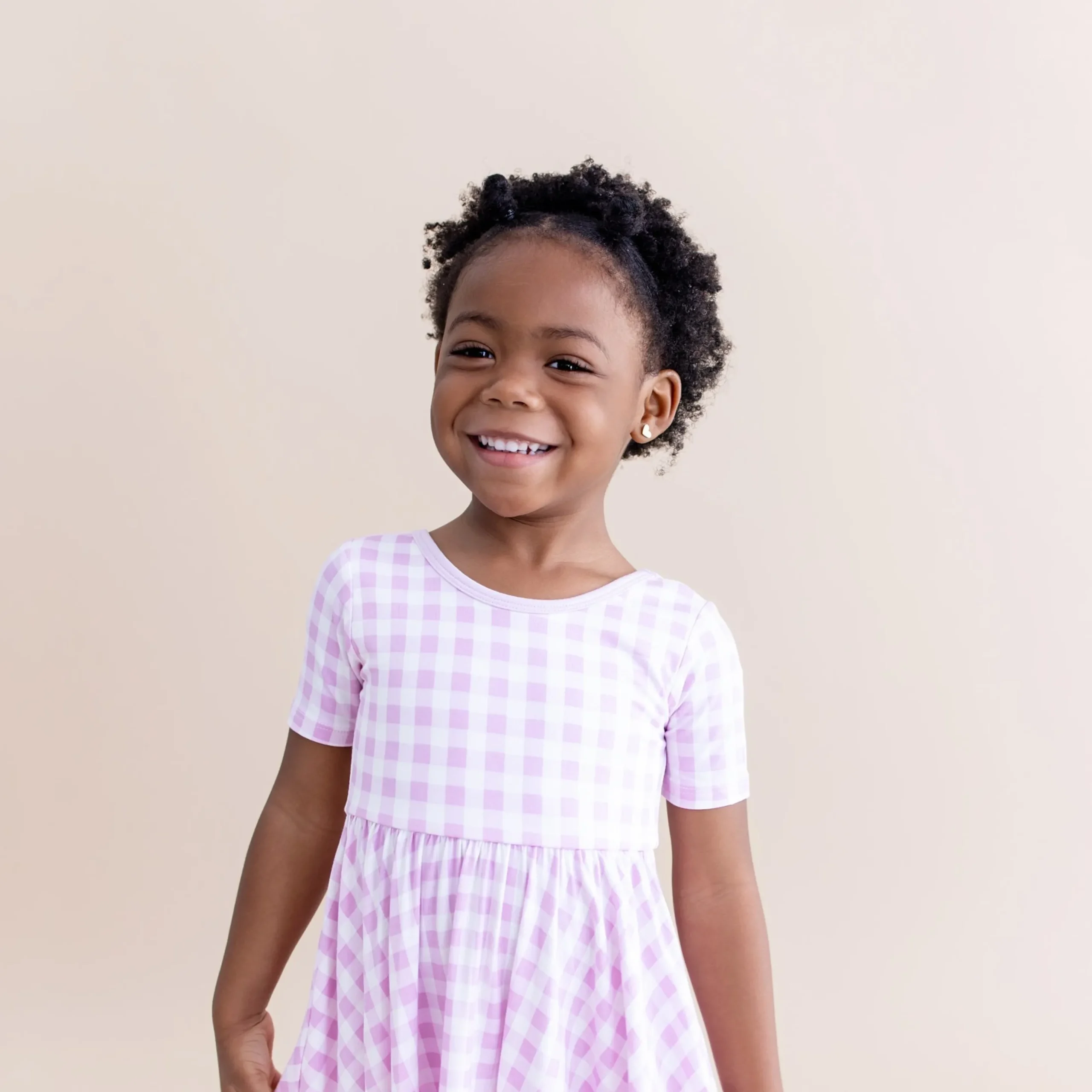 Twirl Dress in Gingham Thistle