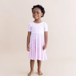 Twirl Dress in Gingham Thistle