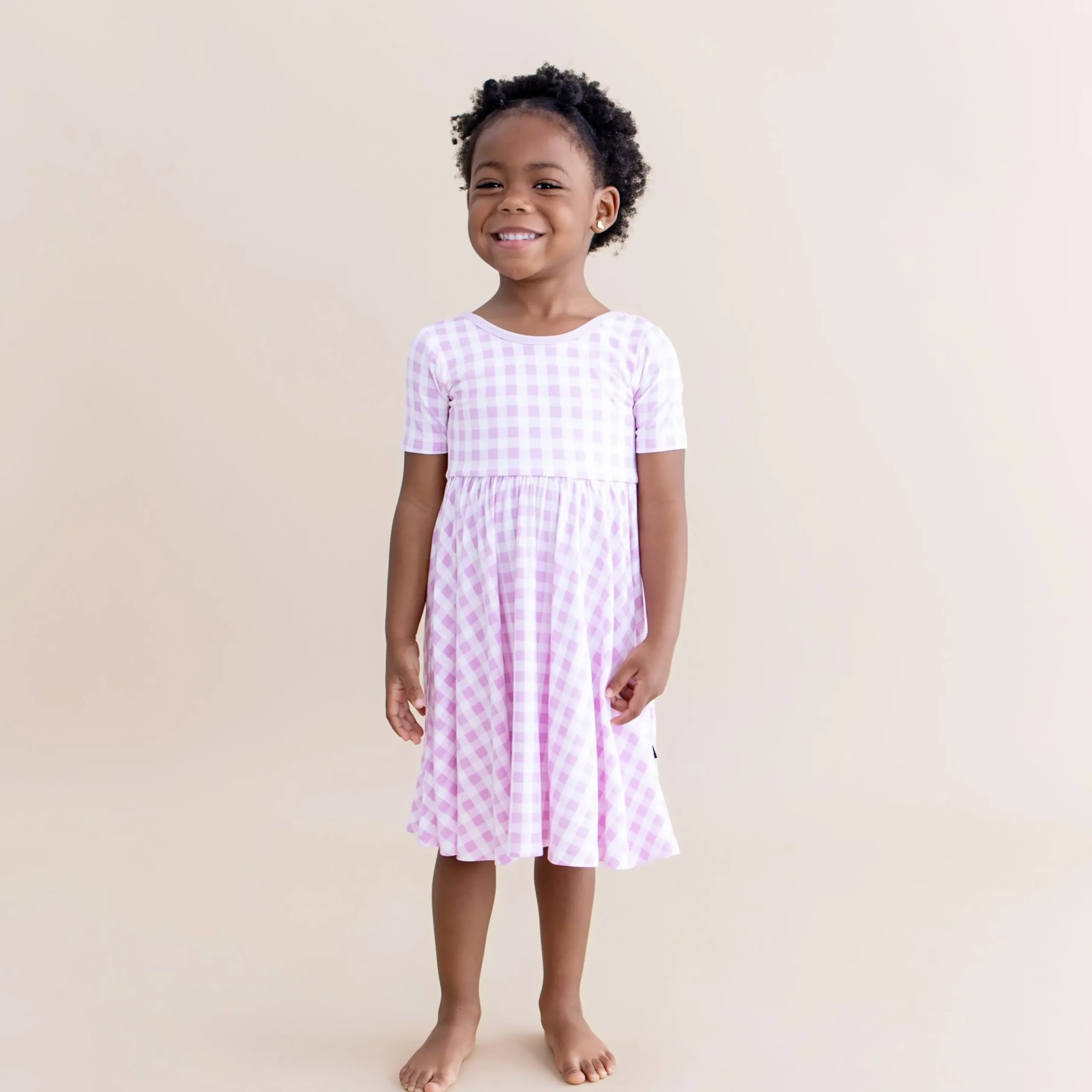 Twirl Dress in Gingham Thistle