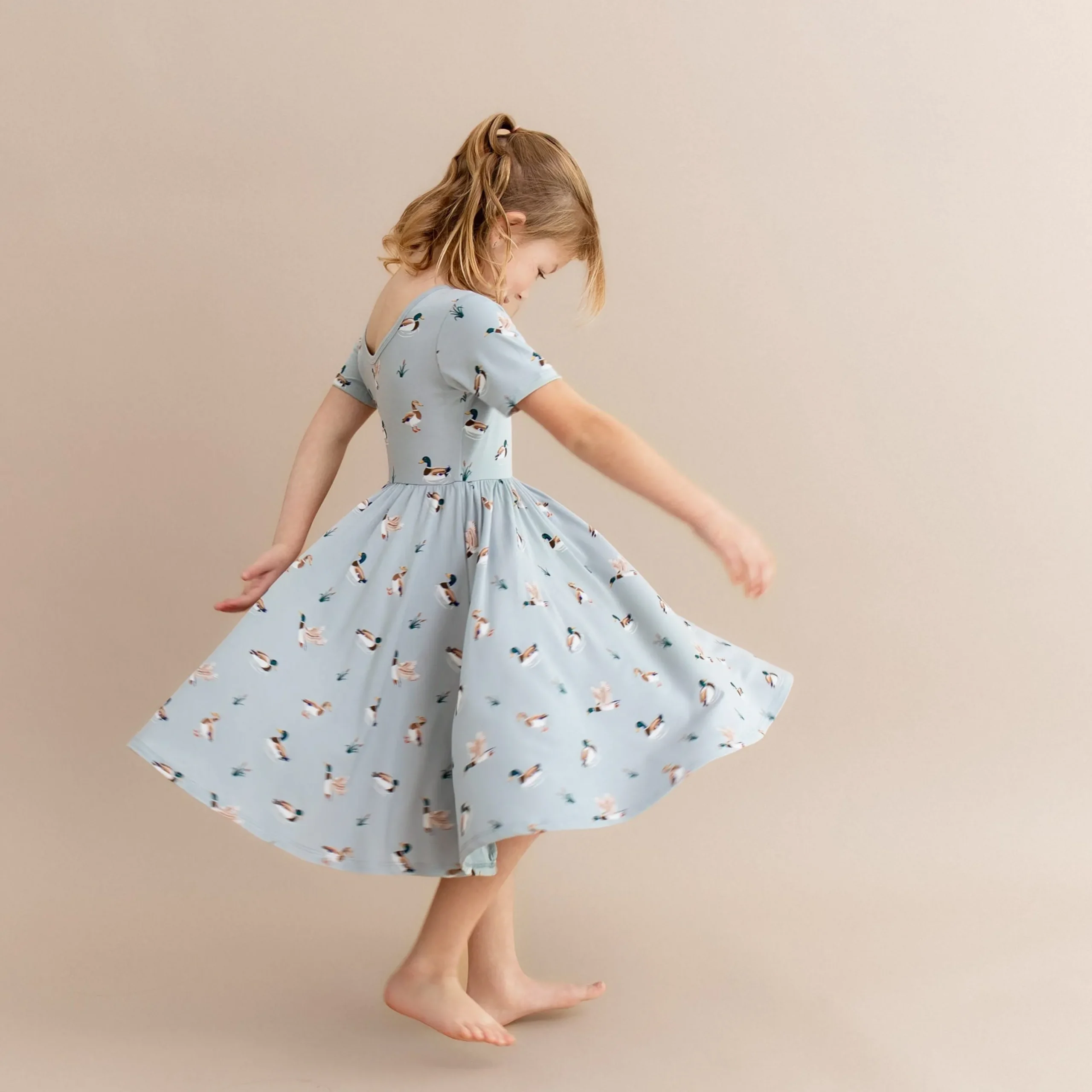 Twirl Dress in Mallard Duck