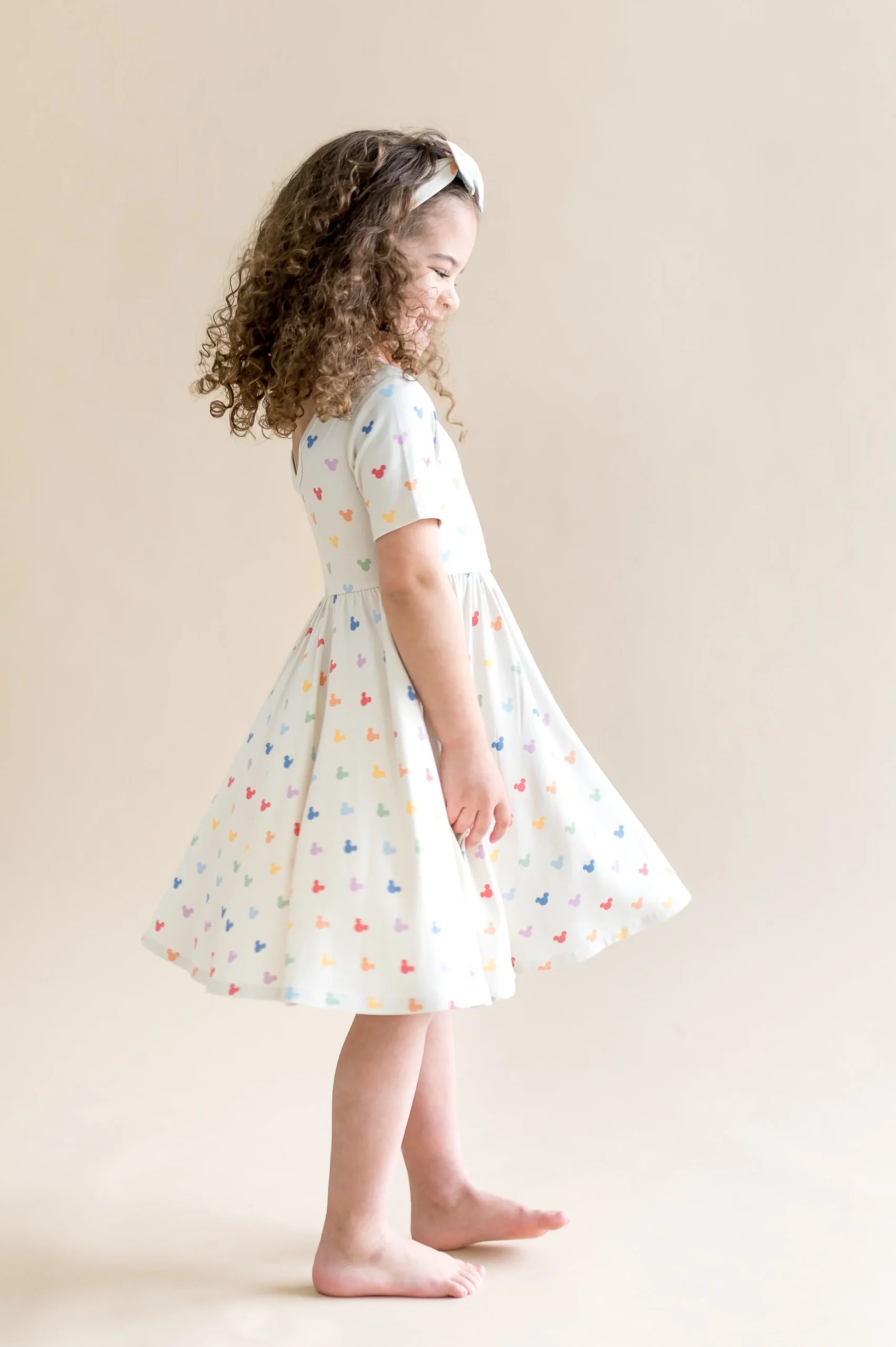 Twirl Dress in Pastel Mickey Mouse