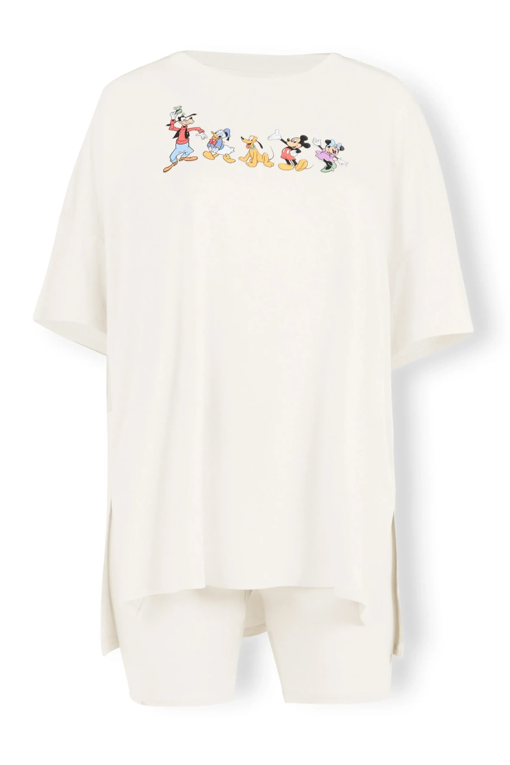 Women’s Biker Short Set in Mickey and Friends on Ecru