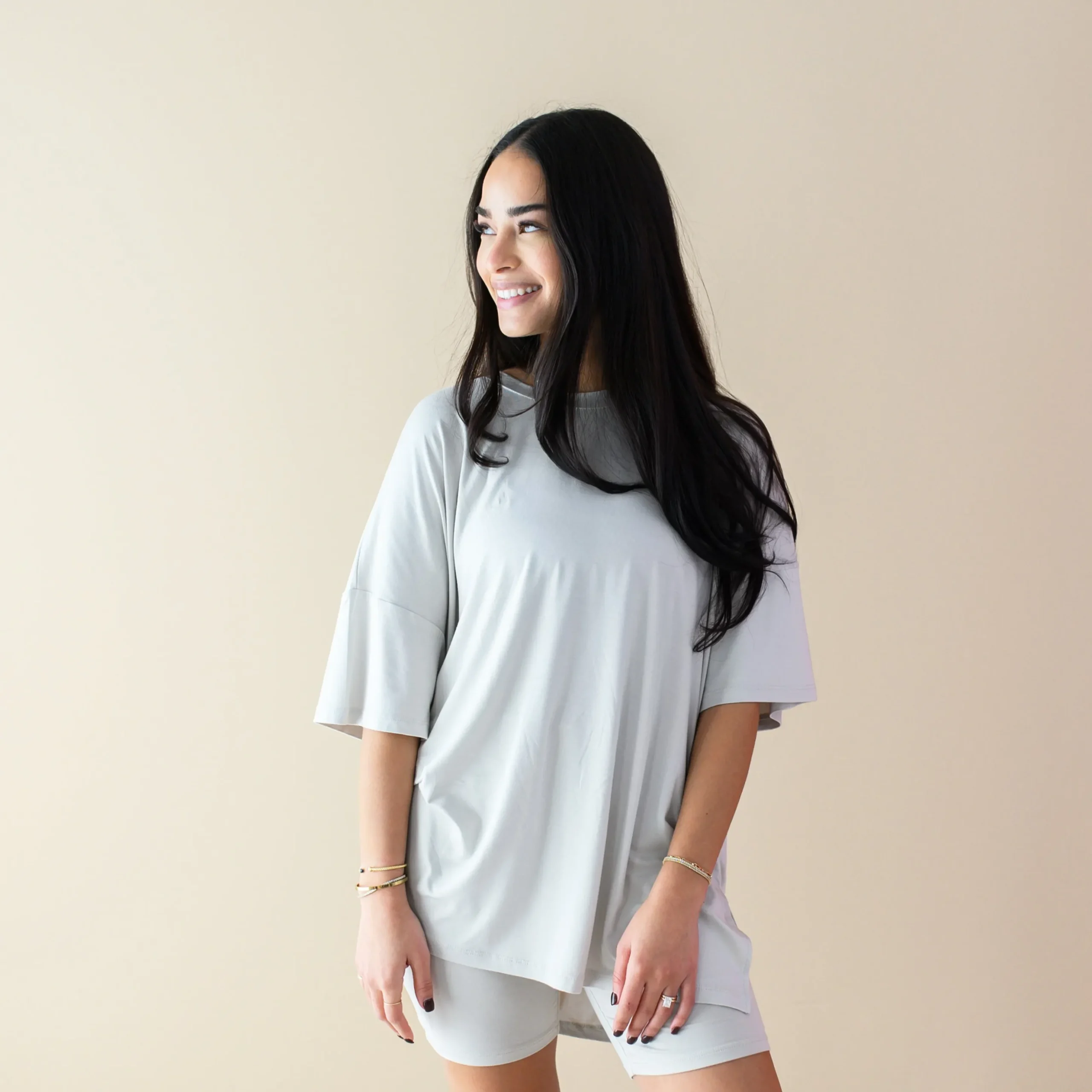 Women’s Biker Short Set in Oat