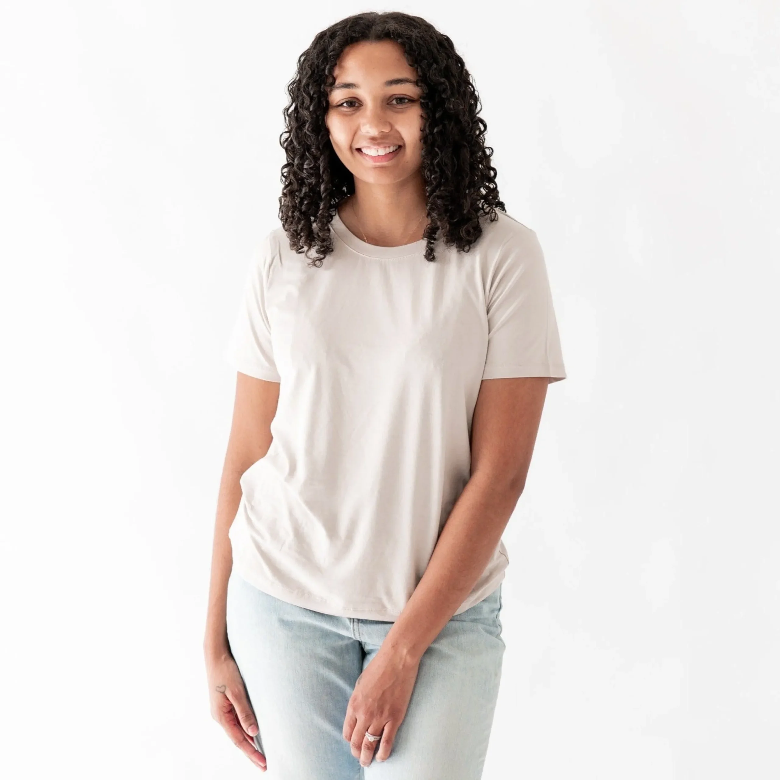 Women's Crew Neck Tee in Oat