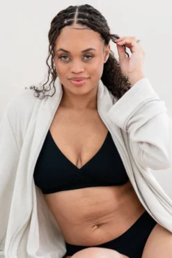 Women's Cross Front Bralette in Midnight