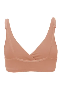 Women's Cross Front Bralette in Latte