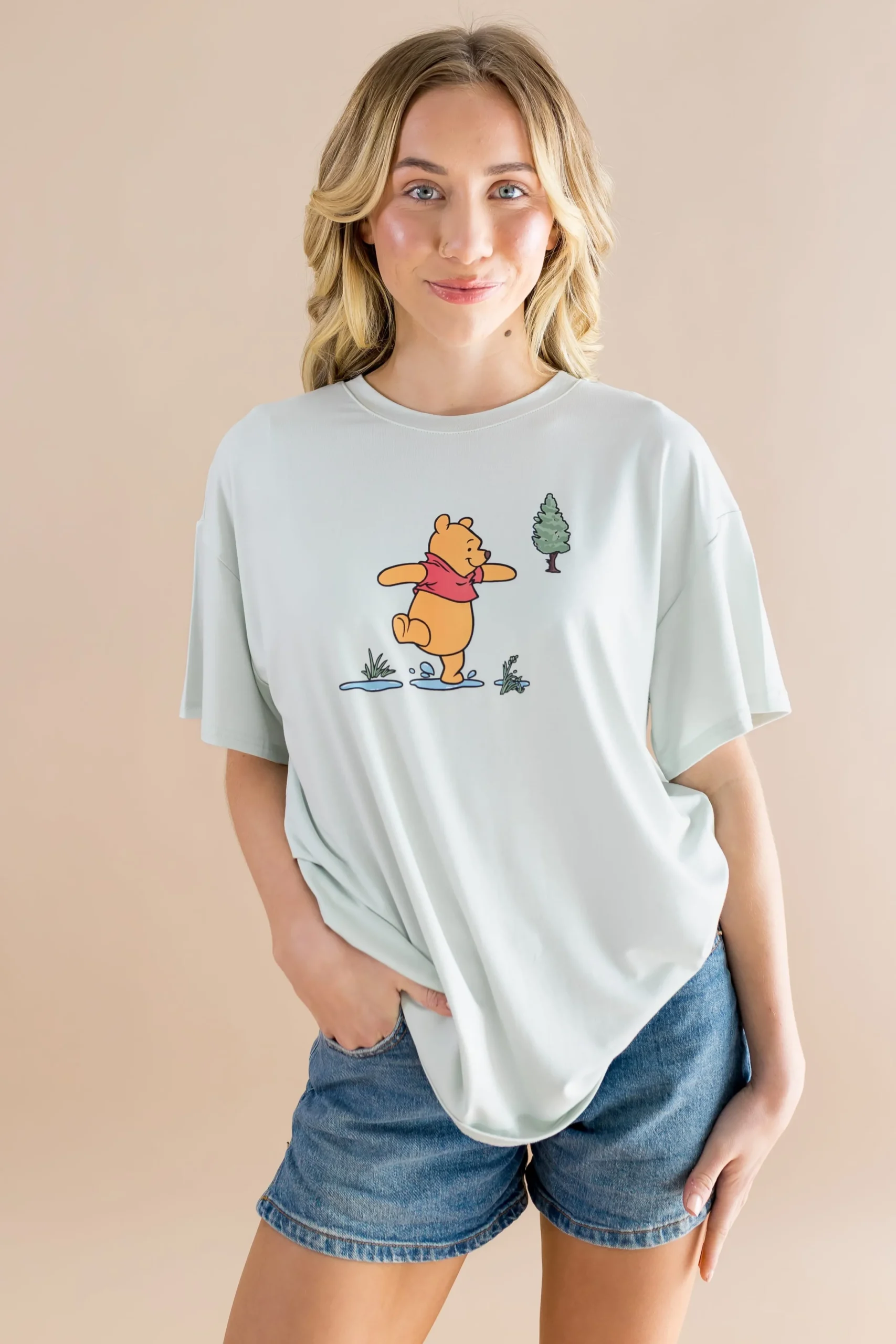 Women's Graphic Tee in Winnie the Pooh on Dew