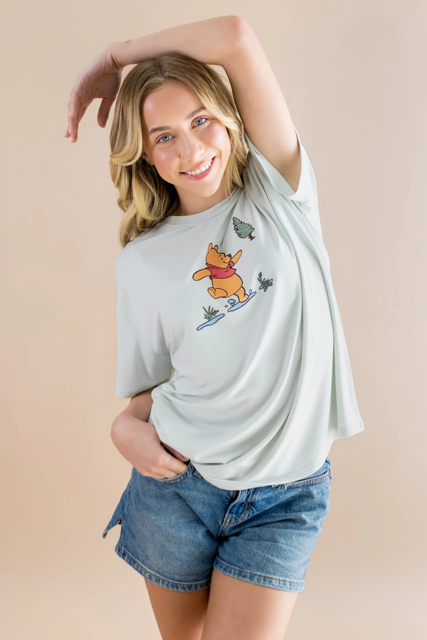 Women's Graphic Tee in Winnie the Pooh on Dew