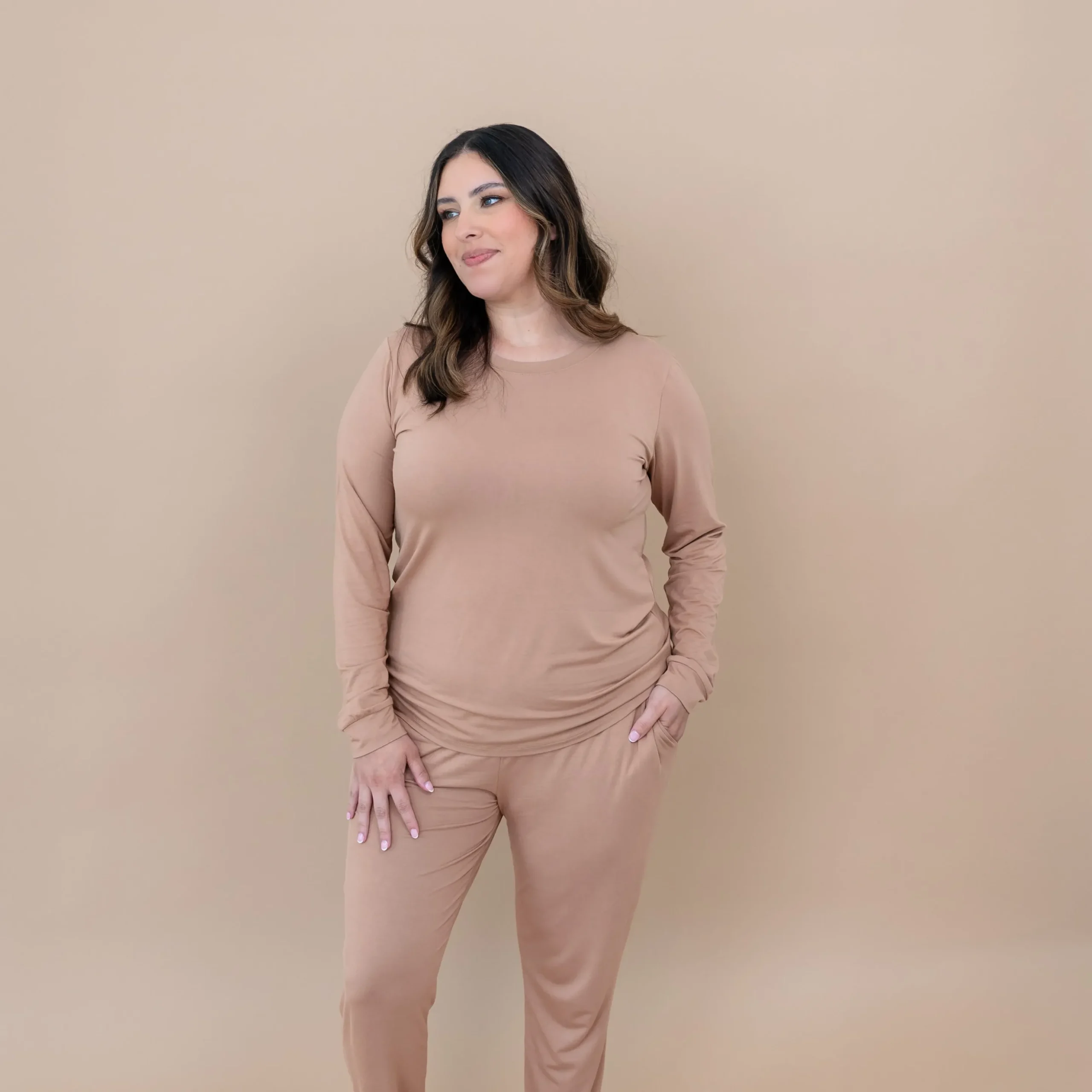 Women's Jogger Pajama Set in Latte
