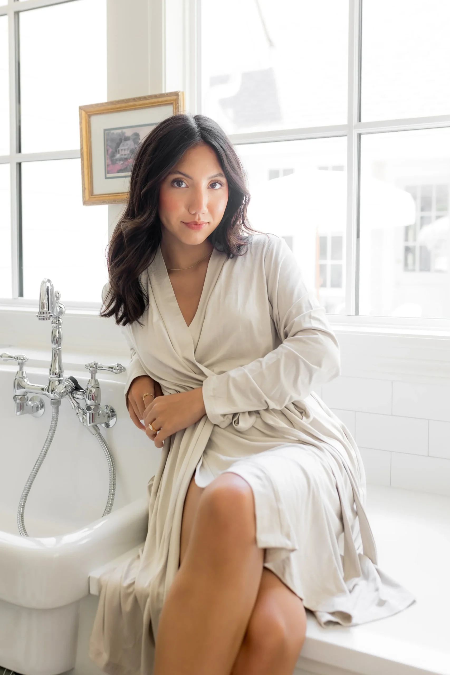 Women’s Lounge Robe in Oat