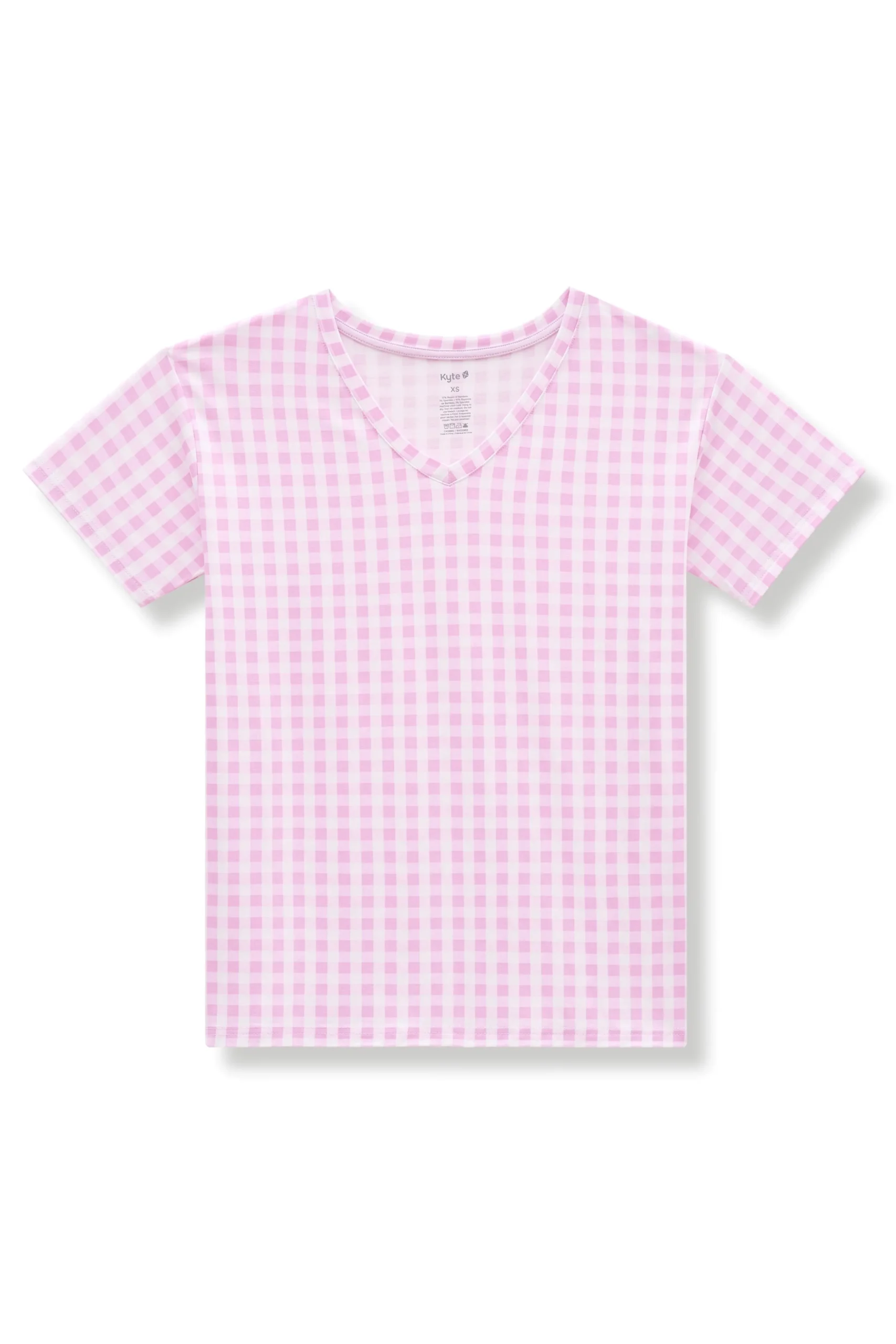Women's Relaxed Fit V-Neck in Gingham Thistle