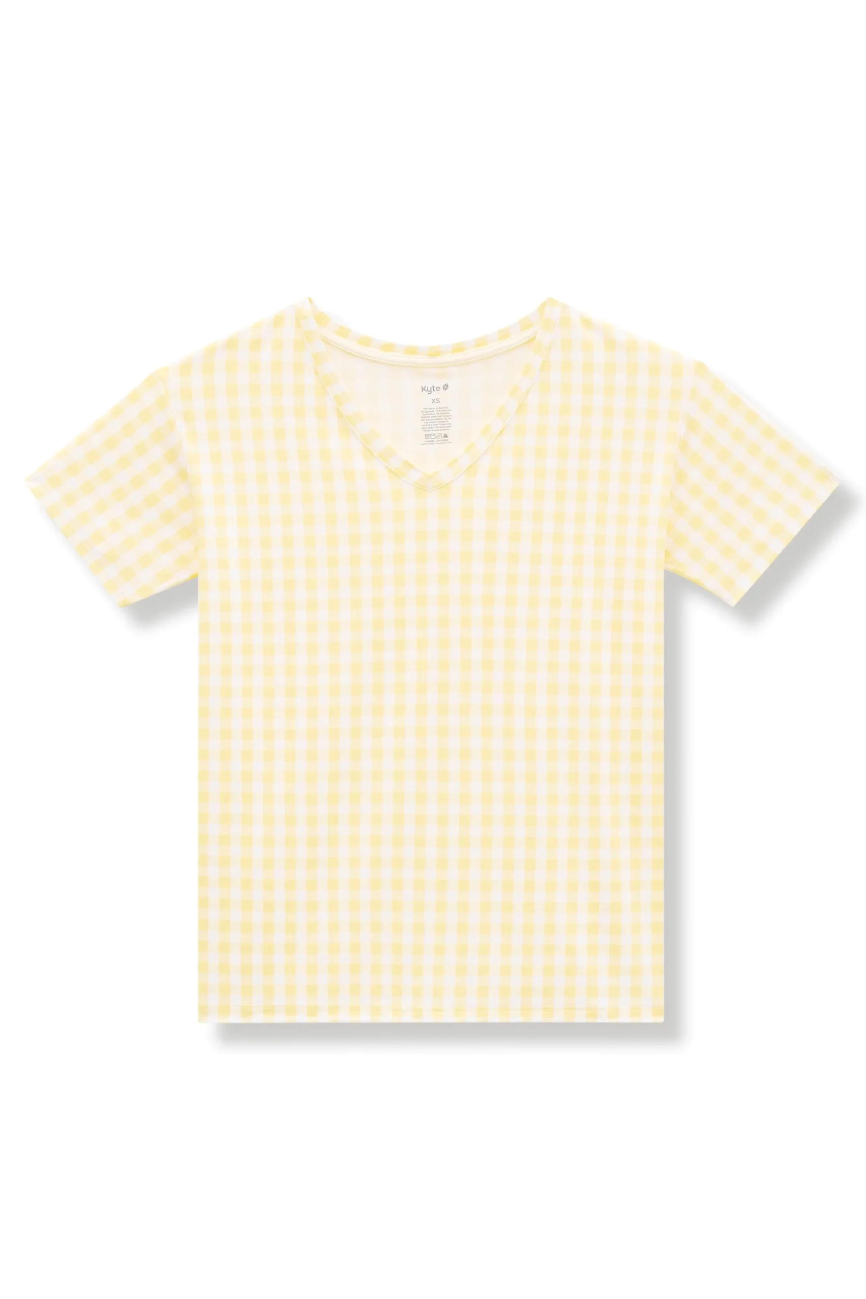 Women's Relaxed Fit V-Neck in Gingham Chamomile