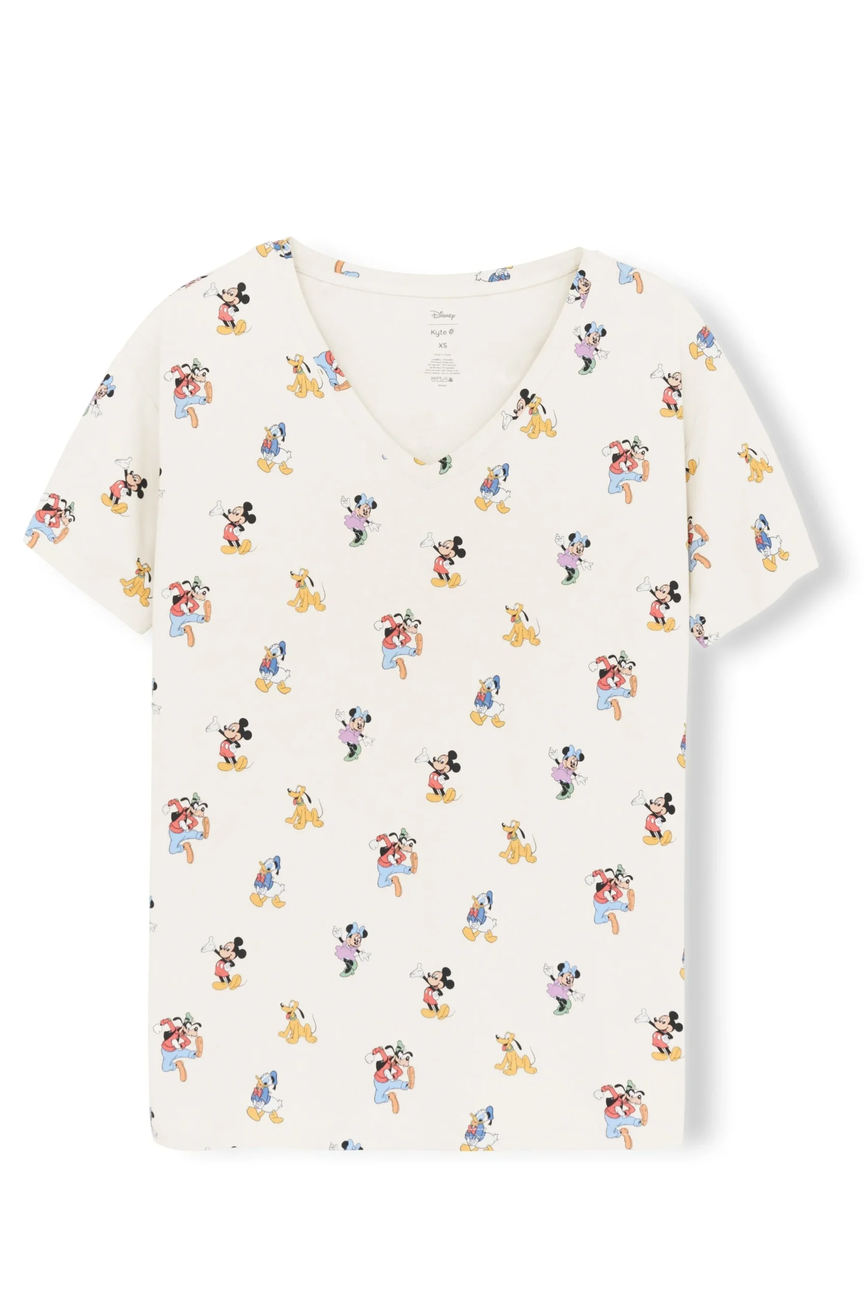 Women's Relaxed Fit V-Neck in Mickey Mouse and Friends