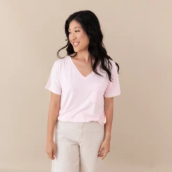 Women’s Relaxed Fit V-Neck in Sakura