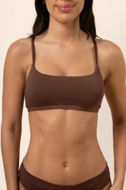 Women's Scoop Neck Bralette in Toffee