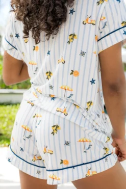Women's Short Sleeve Pajama Set in Amalfi Coast