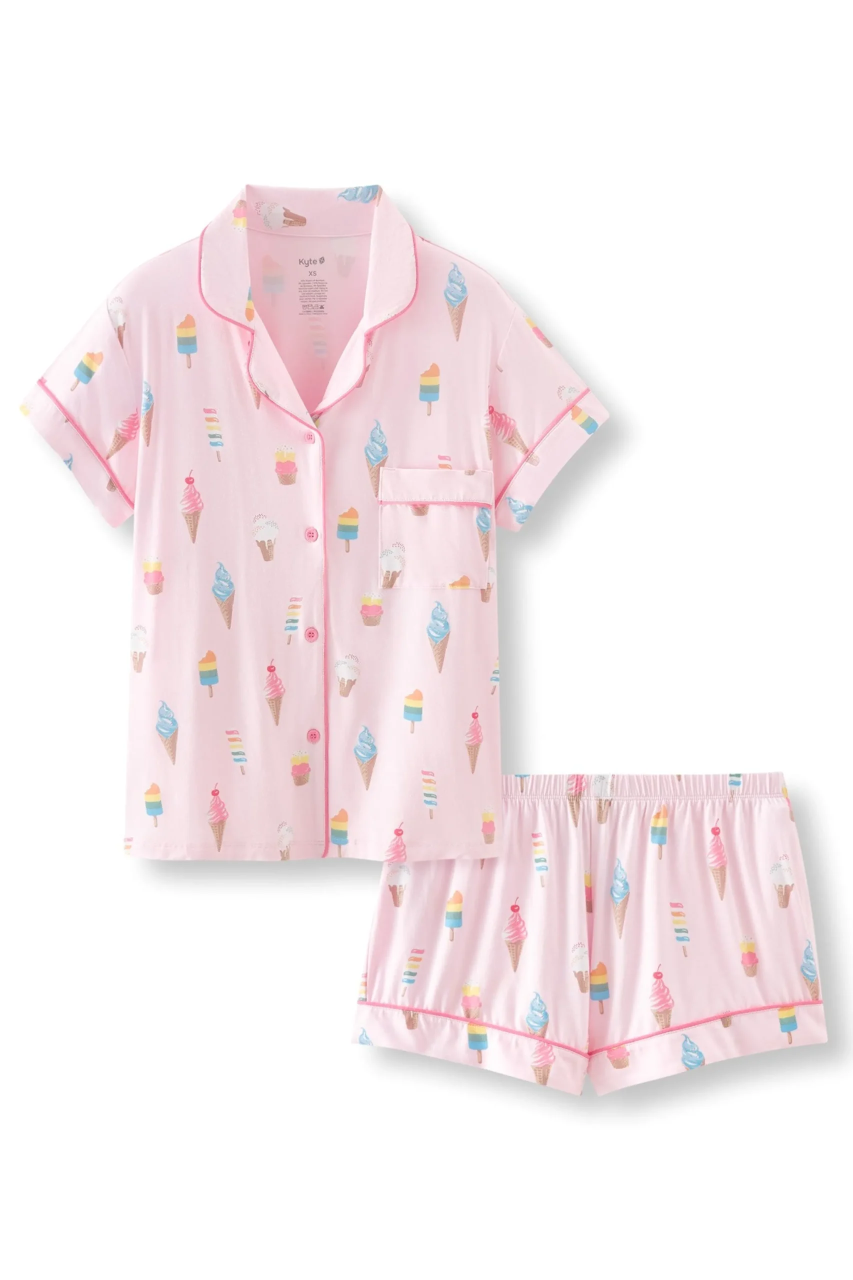 Women's Short Sleeve Pajama Set in Sakura Ice Cream