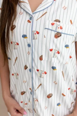 Women's Short Sleeve Pajama Set in Home Run