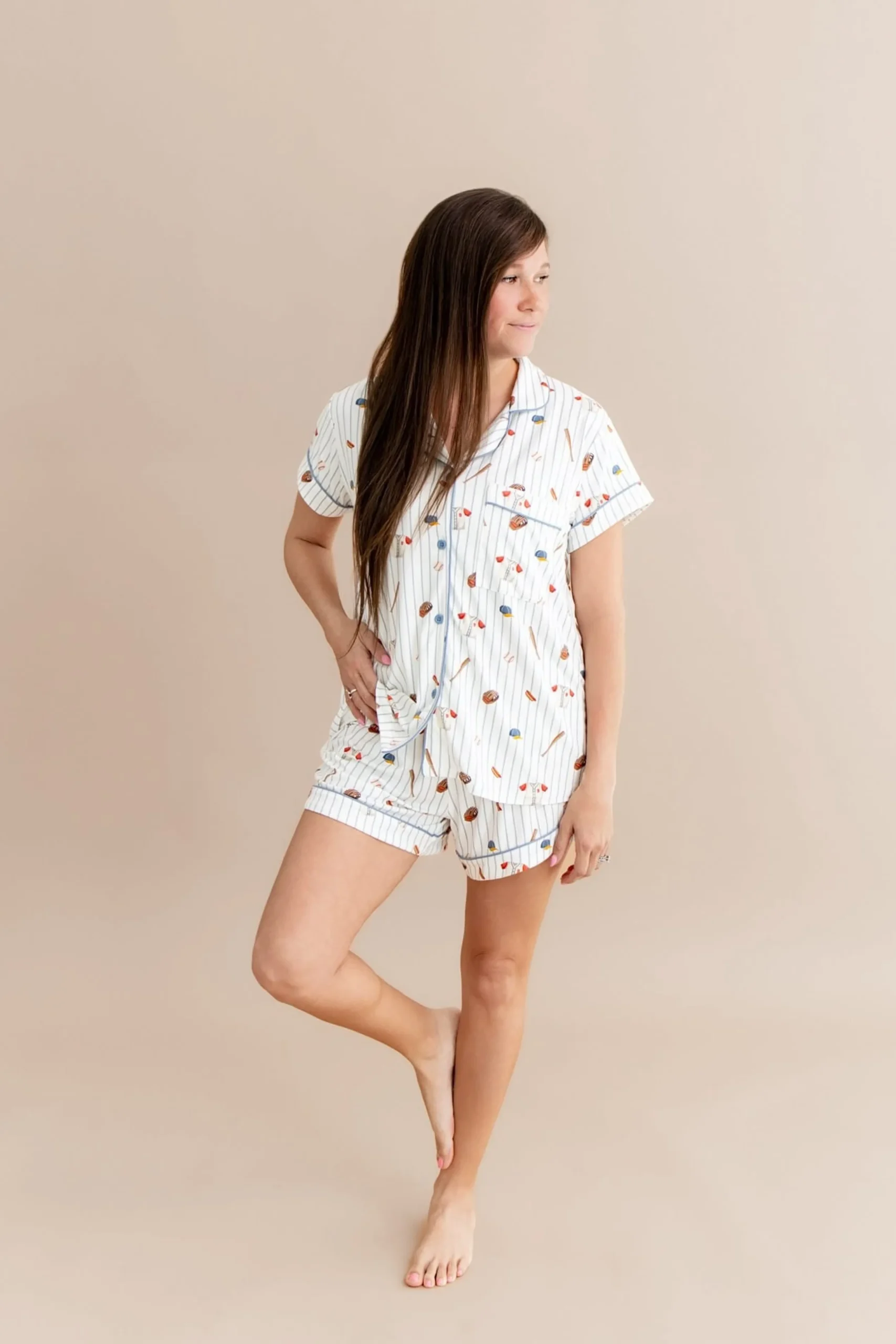 Women's Short Sleeve Pajama Set in Home Run
