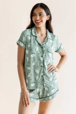 Women's Short Sleeve Pajama Set in Koala