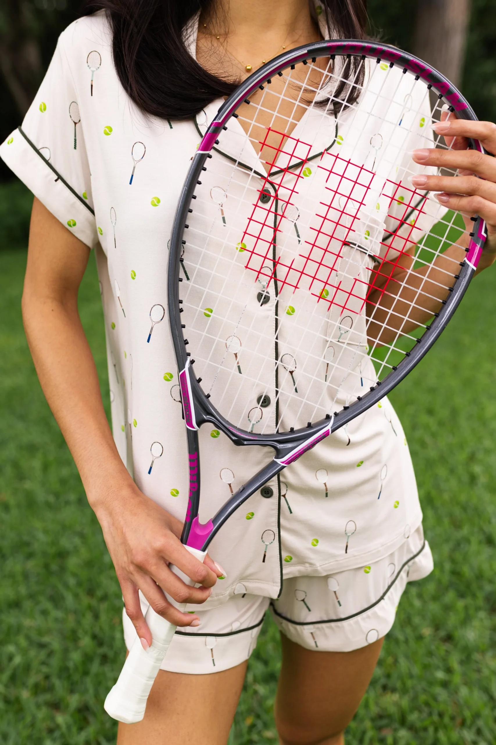 Women's Short Sleeve Pajama Set in Tennis