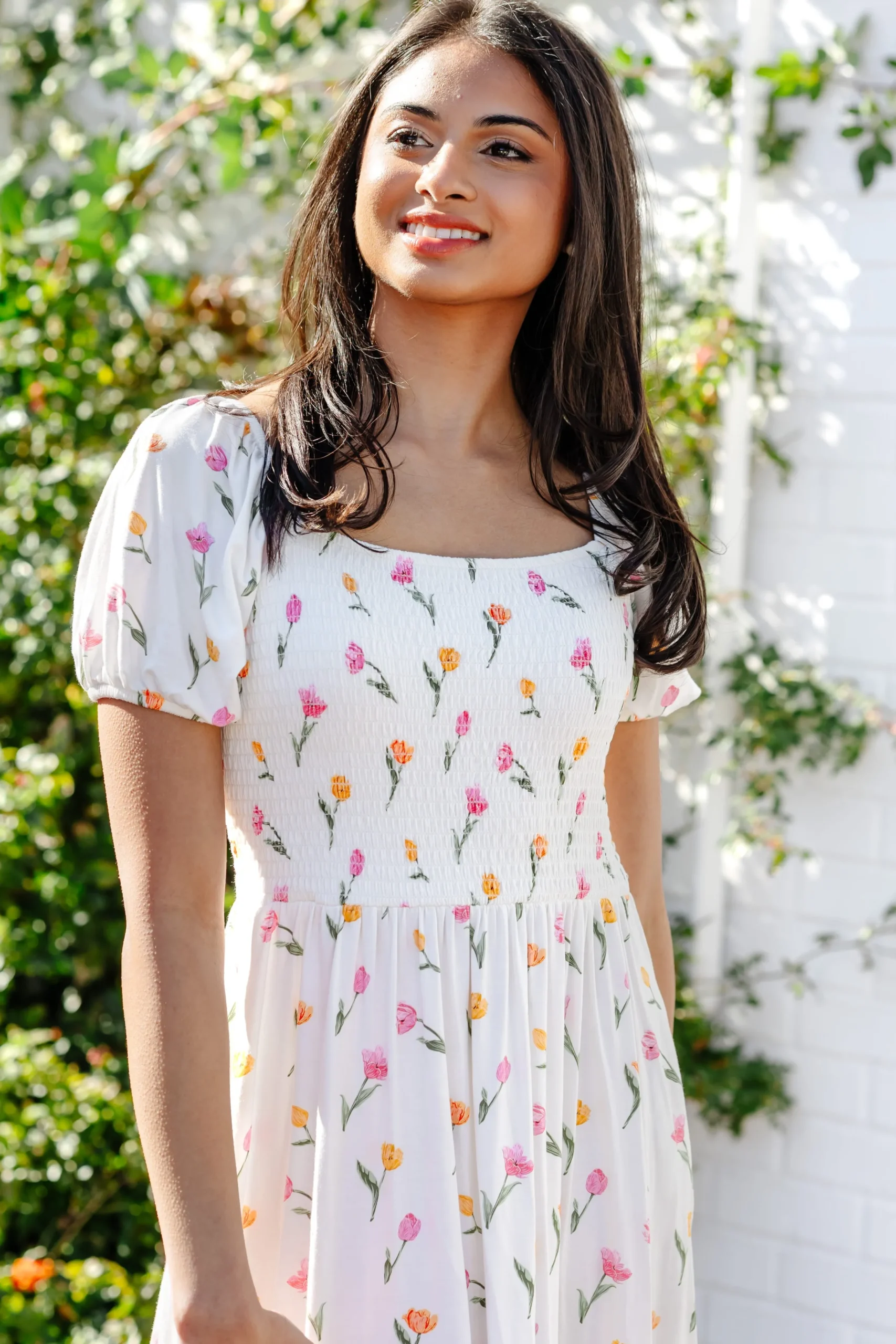 Women’s Smocked Dress in Tulip