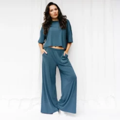 Women's Wide Leg Pant in Atlantic
