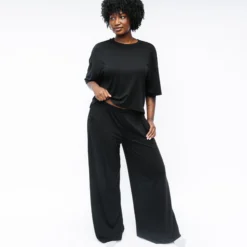 Women's Wide Leg Pant Set in Midnight