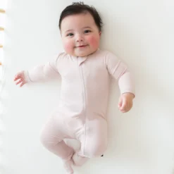 Zippered Footie in Blush