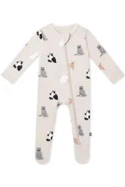 Zippered Footie in Fluffy Cat