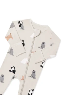 Zippered Footie in Fluffy Cat