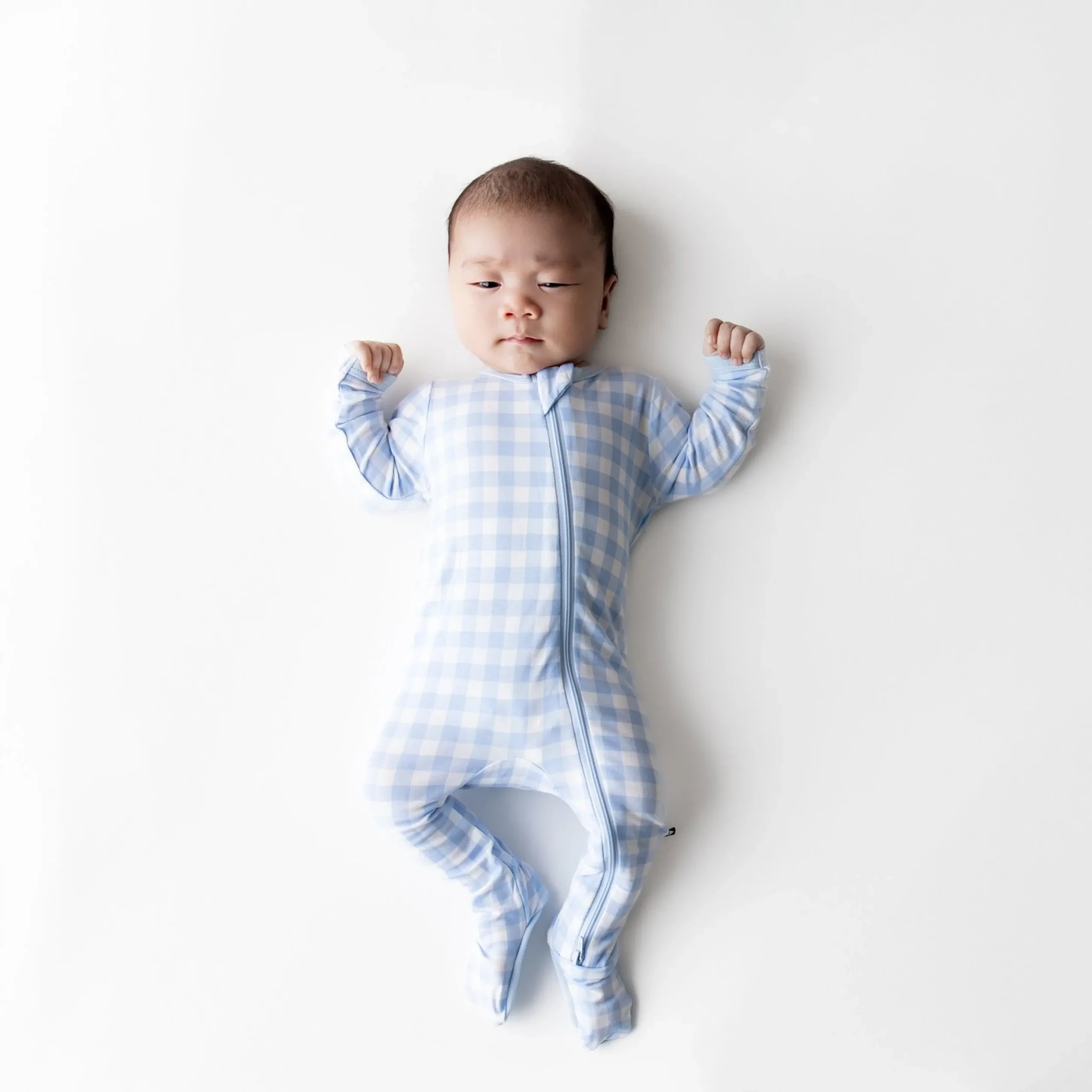 Zippered Footie in Gingham Breeze