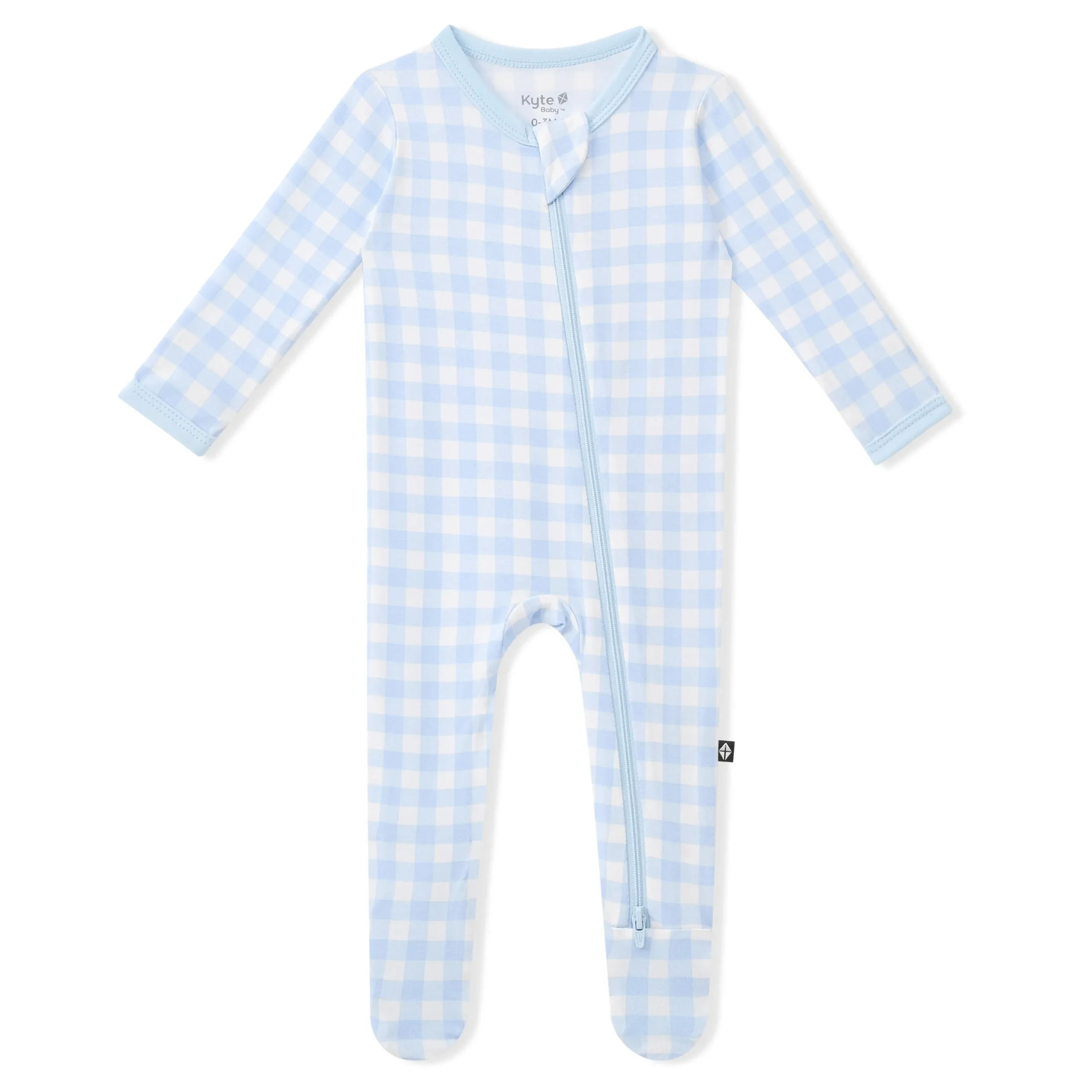 Zippered Footie in Gingham Breeze